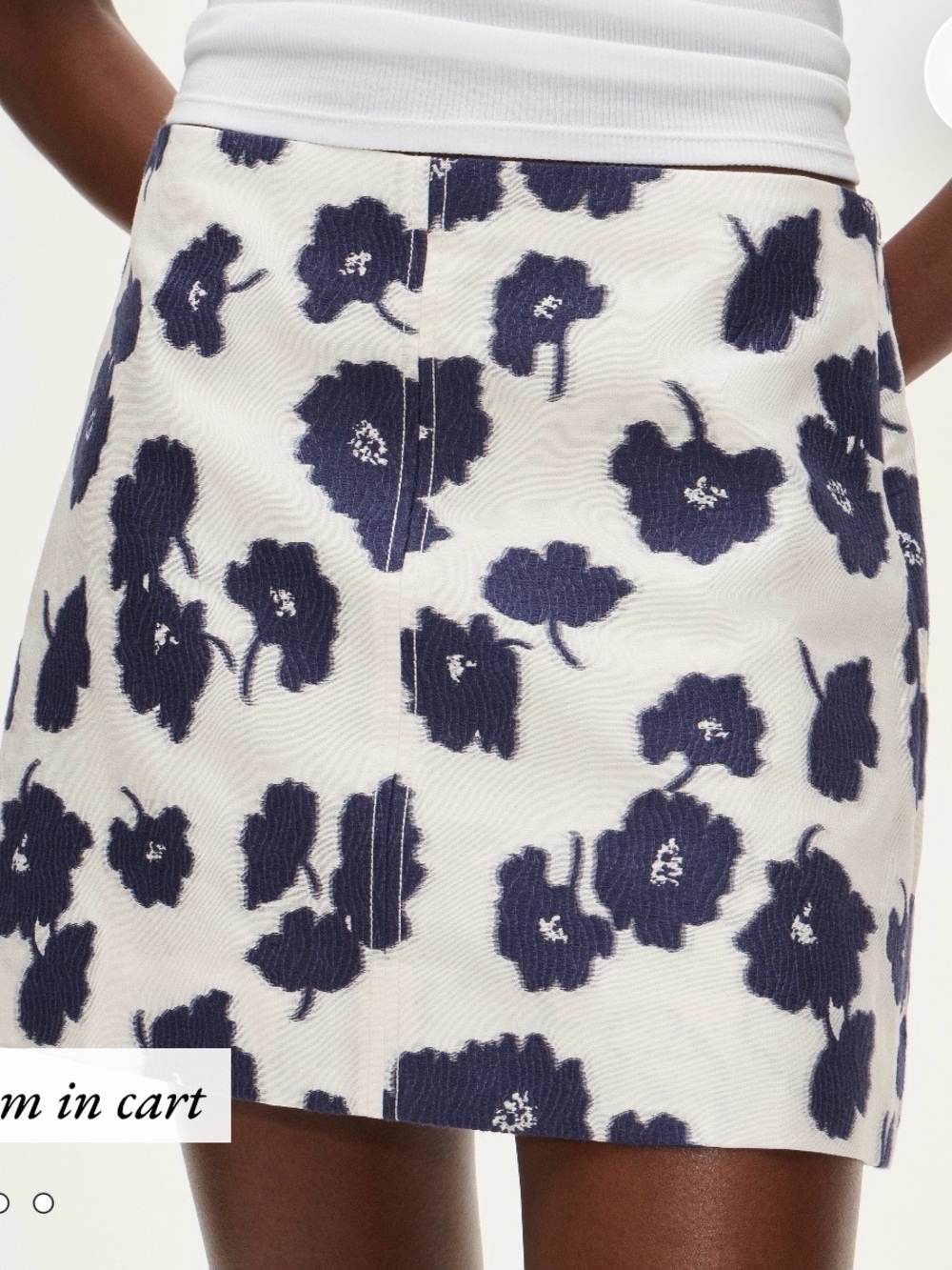 J.Crew Floral Jacquard Mini Skirt in Navy and White